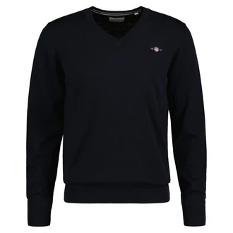Gant Strickpullover Classic Cotton V-Neck blau