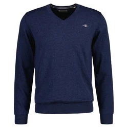 Gant Strickpullover Classic Cotton V-Neck navy/rot/wei