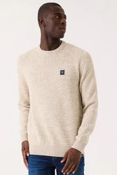 Garcia Pullover Khaki/Beige/Weiß/Silber