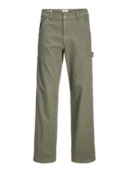JACK & JONES Hose 'JPSTEDDIE JJCARPENTER' (1-tlg) Khaki/Dunkelgrün