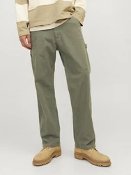 JACK & JONES Hose 'JPSTEDDIE JJCARPENTER' (1-tlg) Khaki/Dunkelgrün