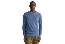 Gant Rundhalspullover Pique-Strickpullover Dunkelblau/Hellblau/Blau/Pastell