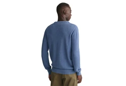 Gant Rundhalspullover Pique-Strickpullover Dunkelblau/Hellblau/Blau/Pastell