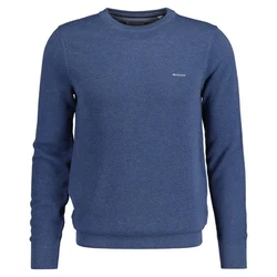 Gant Rundhalspullover Pique-Strickpullover Dunkelblau/Hellblau/Blau/Pastell
