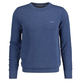 Sweatshirt Herren Pique-Strickpullover, Rundhals - COTTON
