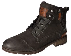 MUSTANG Stiefelette Schnürboots Braun/Dunkelbraun/Dunkelgrün