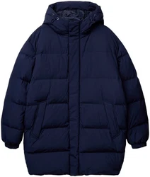 United Colors of Benetton Steppjacke mit verstellbarer Kapuze Dunkelblau/Blau