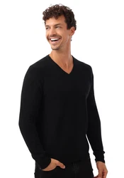 Zwillingsherz Kaschmirpullover V-Ausschnitt 