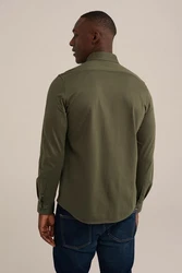 WE Fashion Businesshemd Dunkelgrün/Khaki