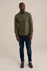 WE Fashion Businesshemd Dunkelgrün/Khaki
