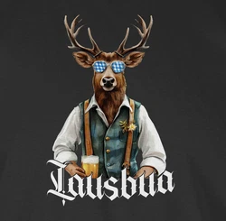 Shirtracer Rundhalsshirt Lausbua Lausbub Schlawiner Lauser Mode für Oktoberfest Herren Türkis/Braun/Dunkelgrau/Rot