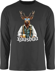 Shirtracer Rundhalsshirt Lausbua Lausbub Schlawiner Lauser Mode für Oktoberfest Herren Türkis/Braun/Dunkelgrau/Rot