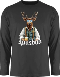 Rundhalsshirt Lausbua Lausbub Schlawiner Lauser Hirsch Mode fr Oktoberfest Herren