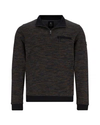 Hajo Stehkragen Sweatshirt Dunkelgrau/Grau/Schwarz/Braun