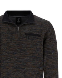 Hajo Stehkragen Sweatshirt Dunkelgrau/Grau/Schwarz/Braun