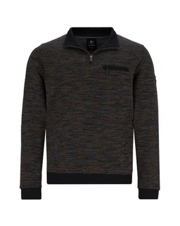 Hajo Stehkragen Sweatshirt Dunkelgrau/Grau/Schwarz/Braun Hajo Stehkragen Sweatshirt Dunkelgrau/Grau/Schwarz/Braun