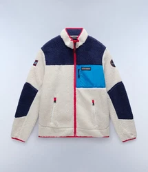 Napapijri Fleecejacke Yupik Fz  beige/nachtblau/hellblau/hellrot