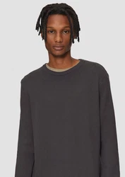 QS Rundhalspullover Casual Schwarz/Dunkelgrau
