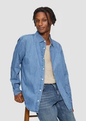 QS Langarmhemd Regular Fit Denim