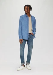 QS Langarmhemd Regular Fit Denim