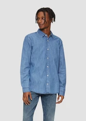QS Langarmhemd Regular Fit Denim