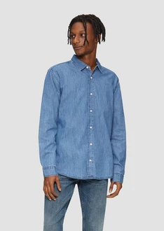 QS Langarmhemd Regular Fit Denim