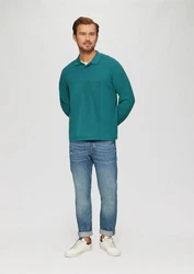s.Oliver Langarmshirt Poloshirt petrol