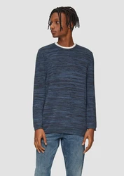 QS Strickpullover Dunkelblau/Grau/Hellblau/Blau