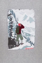Almgwand Trachtenshirt Longsleeve Herren HANDALM dunkelblau/grau melange