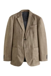 Next Blazer aus Velourskunstleder Khaki/Braun/Beige/Grau