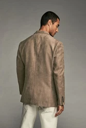 Next Blazer aus Velourskunstleder Khaki/Braun/Beige/Grau