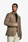 Next Blazer aus Velourskunstleder Khaki/Braun/Beige/Grau