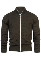 Kronstadt Sweatjacke KSCarlo Zip Dunkelgrün/Khaki