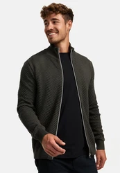 Kronstadt Sweatjacke KSCarlo Zip Dunkelgrün/Khaki