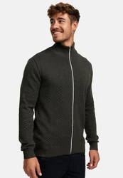 Kronstadt Sweatjacke KSCarlo Zip Dunkelgrün/Khaki