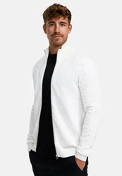 Kronstadt Sweatjacke KSCarlo Zip Creme/Weiß/Grau