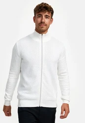 Kronstadt Sweatjacke KSCarlo Zip Creme/Weiß/Grau
