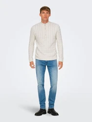 ONLY & SONS Troyer Strickpullover Creme/Weiß/Beige/Khaki