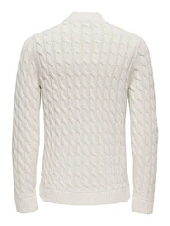ONLY & SONS Troyer Strickpullover Creme/Weiß/Beige/Khaki