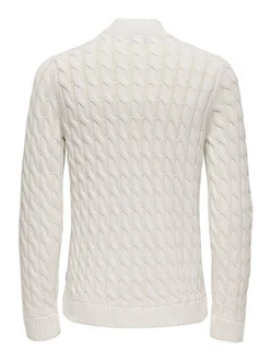 ONLY & SONS Troyer Strickpullover Creme/Weiß/Beige/Khaki