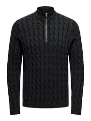 ONLY & SONS Troyer Strickpullover Schwarz
