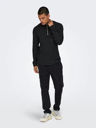 ONLY & SONS Troyer Strickpullover Schwarz