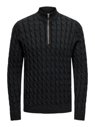 ONLY & SONS Troyer Strickpullover Schwarz