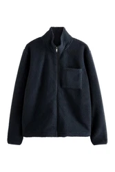 Next Kapuzenfleecejacke Fleece-Reißverschlussjacke Dunkelblau/Schwarz
