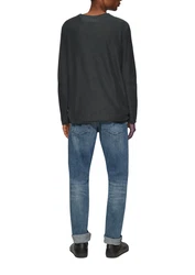 QS Strickpullover Dunkelgrau/Grau/Schwarz