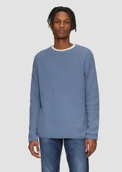 QS Strickpullover Blau/Grau/Hellblau