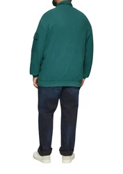 s.Oliver Sweatshirt mit Kängurutasche und Stehkragen Logo Grün/Türkis/Dunkelgrün/Braun