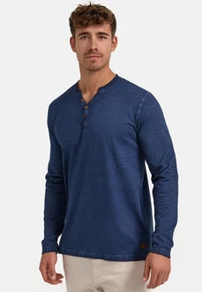 Indicode Langarmshirt INKilsone Dunkelblau/Blau/Hellblau