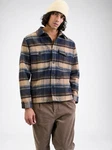 SELECTED HOMME Jacke SLHArchive (1-St) beige/nachtblau/dunkelbraun