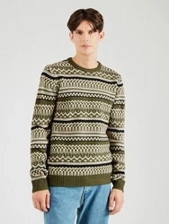 Blend Pullover creme/dunkelgrn/schwarz